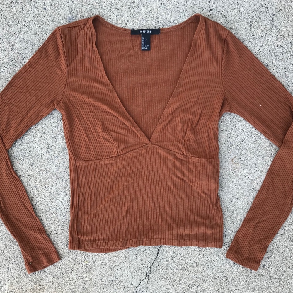 F21 brown long sleeve